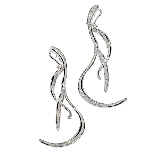 Vulcano earrings in white gold 18k and diamonds pavé, 2,82ct