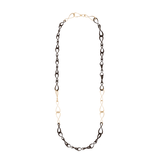 Anniversary100 gold mixed link necklace infinity style in yellow gold
18k and titanium