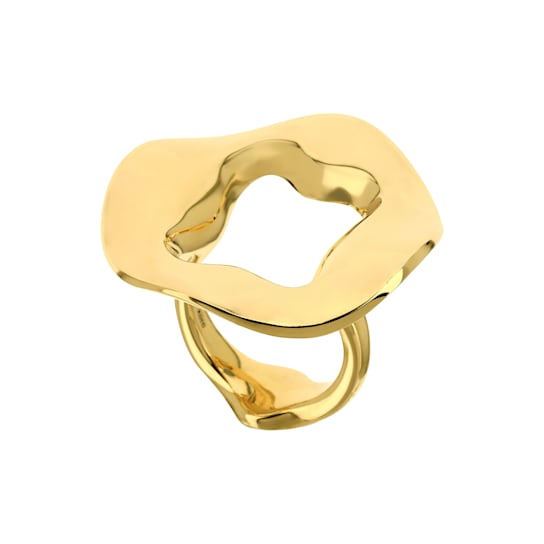 Anniversary100 large round ring in yellow gold 18k