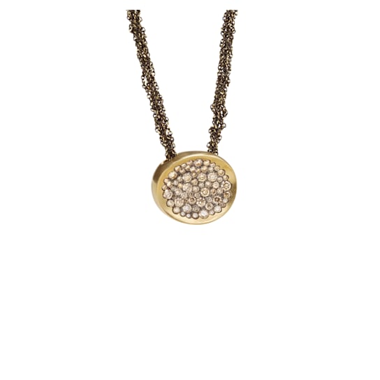 Matera yellow matt gold cognac diamonds 0.90ct, pendant on gold 18k
necklace black rhodium 16.5 inc