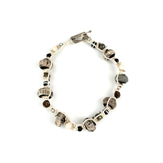 Moonwalk Mixed Stone Knotted Necklace, Handmade by Amber Planet Earth.