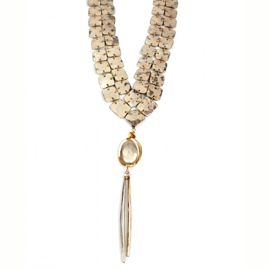 Plutonic Dance Mixed Metal Multi-row Necklace, Handmade by Amber Planet Earth.