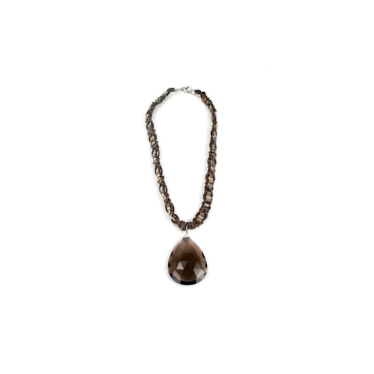 Mystic Fairy Quartz Woven Necklace, Handmade by Amber Planet Earth.