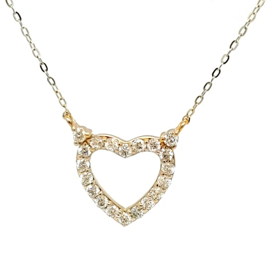 0.51Ctw White Diamond Necklace in 14K YG