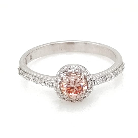 0.41 Ctw CVD Pink Diamond and 0.24 Ctw White Diamond Ring in 14K WG