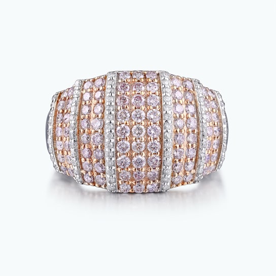 1.05Cts Pink Diamond and 0.20Cts White Diamond Ring in 14K