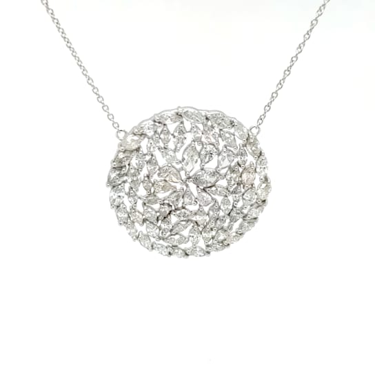3.40Ctw White Diamond Necklace in 14K WG