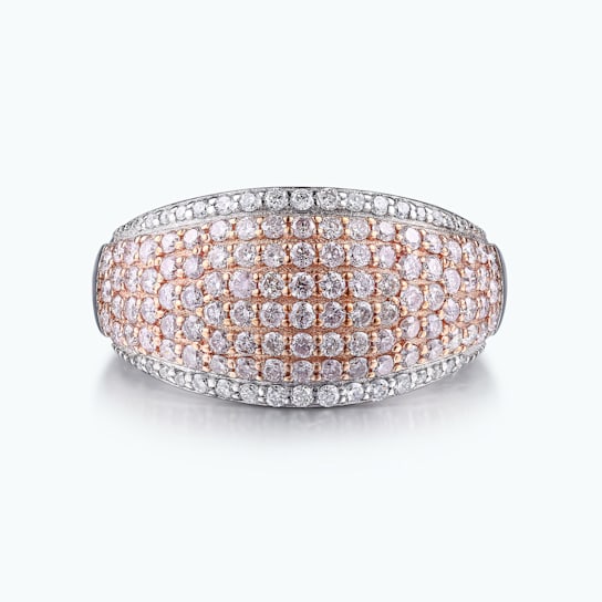 0.90Cts Pink Diamond and 0.15Cts White Diamond Ring in 14K