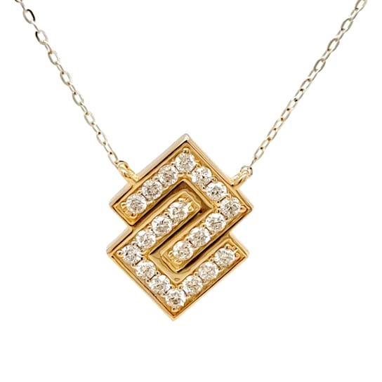 0.51Ctw White Diamond Necklace in 14K YG