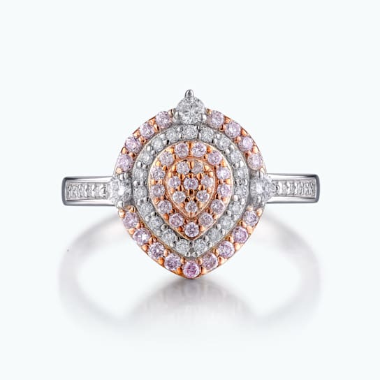 0.30Cts Pink Diamond and 0.25Cts White Diamond Ring in 14K