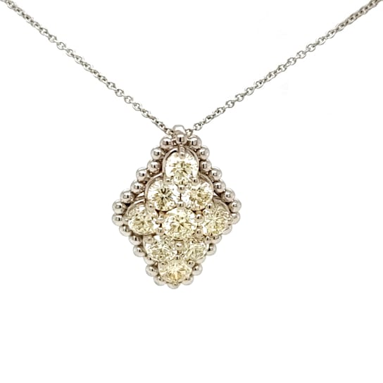 1.85Ctw Yellow Diamond Necklace in 14K Two Tone