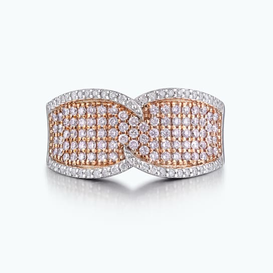 0.50Cts Pink Diamond and 0.15Cts White Diamond Ring in 14K