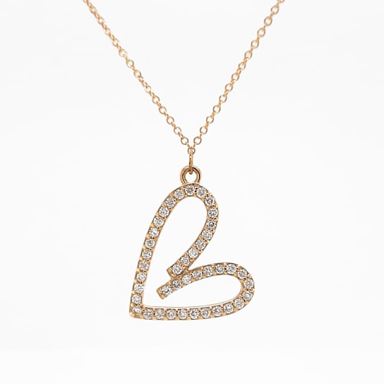 0.29 Ctw Diamond Heart Pendant with Chain in 14K YG