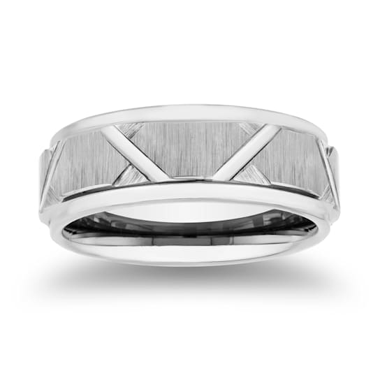 Tungsten Geometric Pattern Mens Band