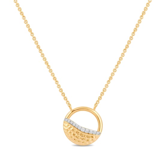 MFY x Anika Yellow Gold over Sterling Silver with 1/20 cttw Lab-Grown
Diamond Pendant