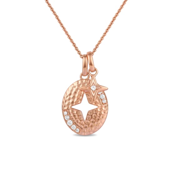 MFY x Anika Rose Gold over Sterling Silver with 1/8 cttw Lab-Grown
Diamond Star Pendant