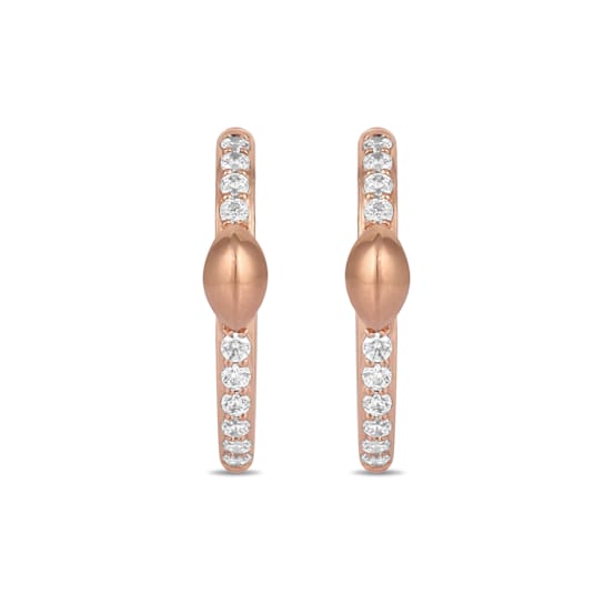 MFY x Anika Rose Gold over Sterling Silver with 1/5 cttw Lab-Grown
Diamond Hoop Earrings