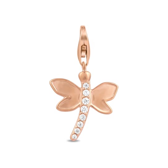 MFY x Anika 18K Rose Gold Over Sterling Silver with 1/10 cttw Lab-Grown
Diamond Dragonfly Charms