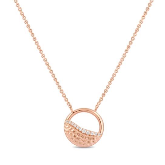 MFY x Anika Rose Gold over Sterling Silver with 1/20 cttw Lab-Grown
Diamond Pendant