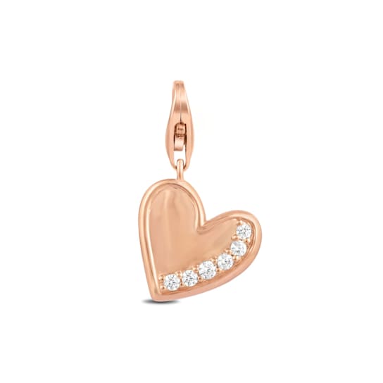 MFY x Anika 18K Rose Gold Over Sterling Silver with 1/10 cttw Lab-Grown
Diamond Heart Charms