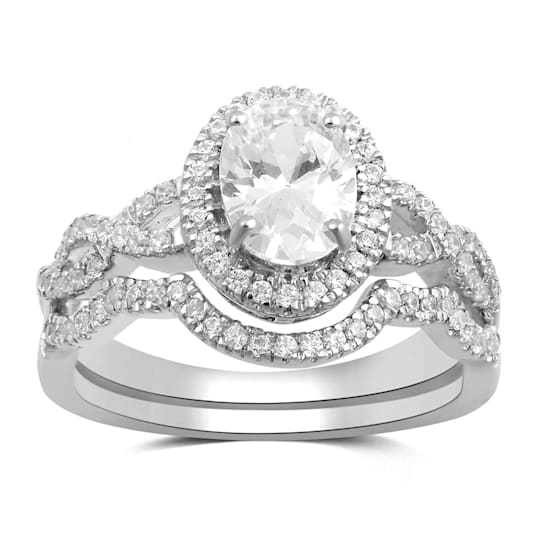 Cubic Zirconia Sterling Silver Bridal Ring 3.05 CTW