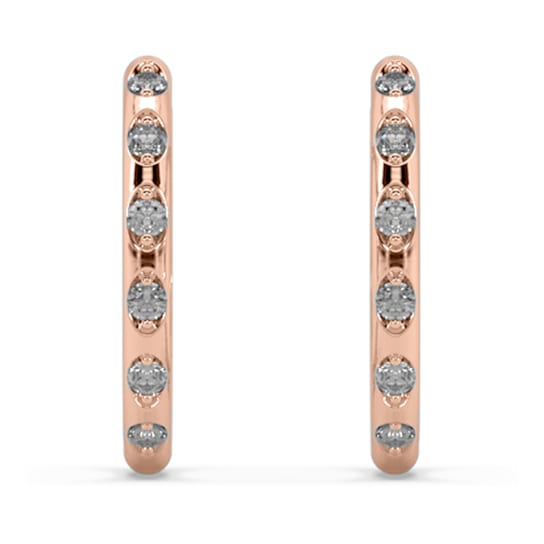MFY x Anika Rose Gold over Sterling Silver with 1/10 cttw Lab Grown
Diamond Hoop Earrings