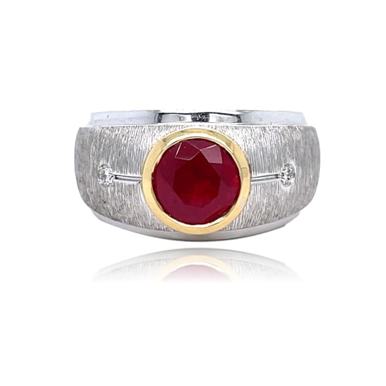 14K White Gold Spinel and Diamond Ring