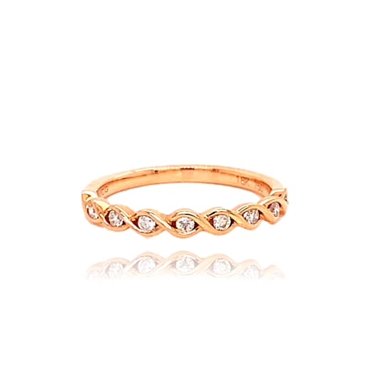 18K Rose Gold Diamond Stackable Band