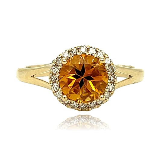 14KY CITRINE ROUND RING