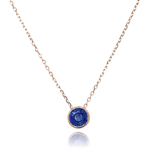 14KY Gold Sapphire Bezel Necklace