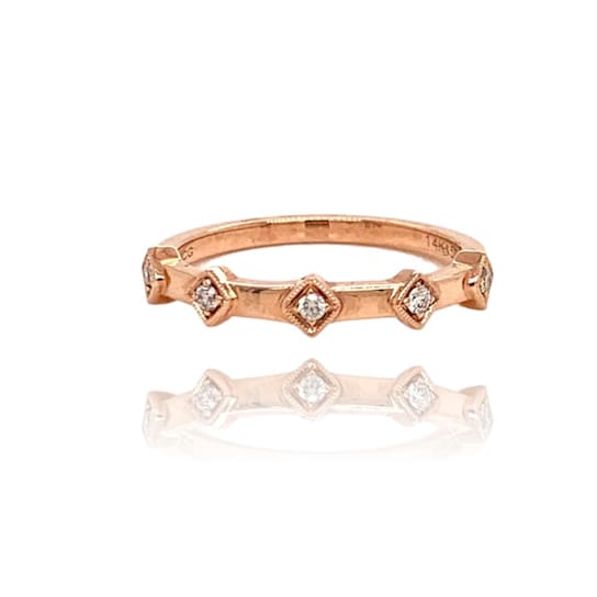 14K Rose Gold Stackable Diamond Band