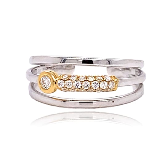 18K White and Yellow Gold Diamond Ring