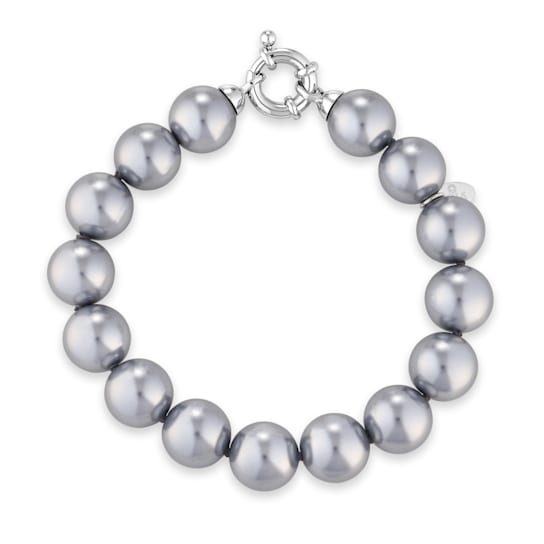 12mm Gray Organic Man-Made Pearl Bracelet