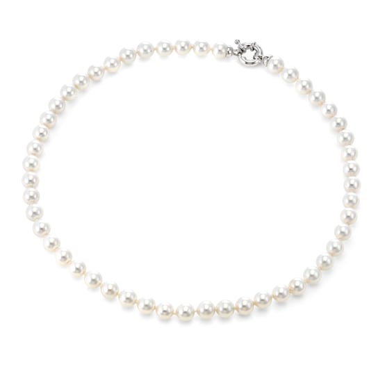 8mm White Organic Man-Made Pearl Necklace