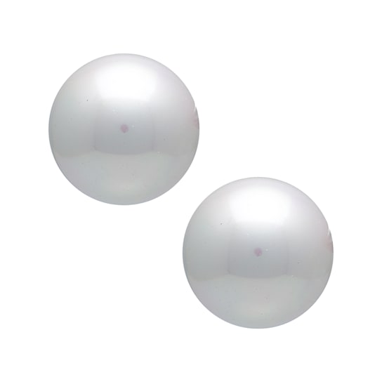 16mm White Organic Man-Made Pearl Stud Earrings