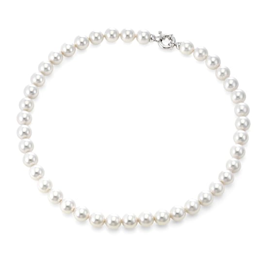 10mm White Organic Man-Made Pearl Necklace