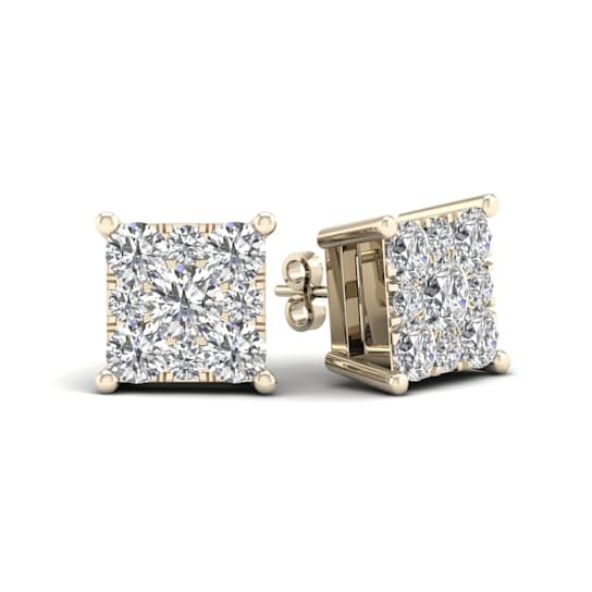 10k Yellow Gold 0.35ctw Diamond Womens Square Stud Earrings ( H-I Color,
I2 Clarity )