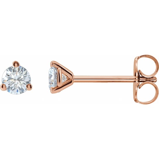 14K Rose Gold 1/2ctw Lab-Grown Diamond Stud Earrings