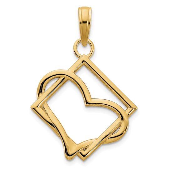 Diamond2Deal 14k Yellow Gold Fancy Heart Pendant