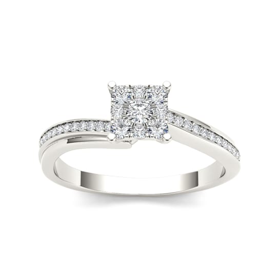 10K White Gold 1/3ctw Round Diamond Ladies Engagement Ring (
I2-Clarity-H-I-Color )