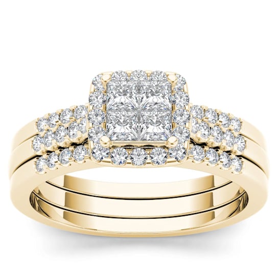 14K Yellow Gold .75ctw Diamond Anniversary Engagement Bridal Ring Band
Set (I2-Clarity-H-I-Color)