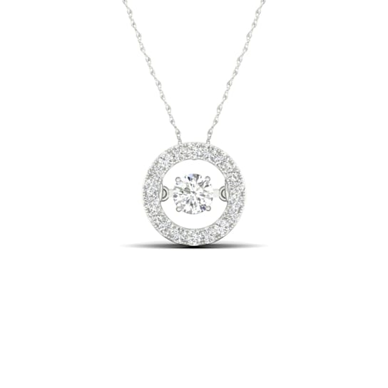 10K White Gold Round Cut Diamond Solitaire Pendant Rope Chain Necklace
18inch (1/4Ct / I2,H-I)