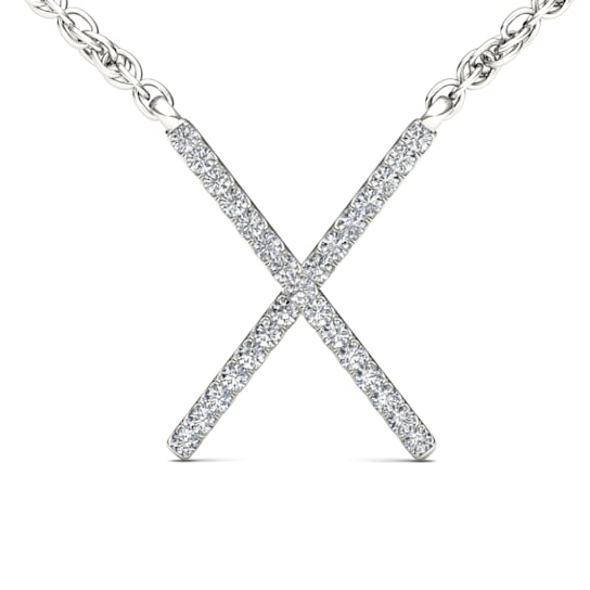 10k White Gold Diamond Pendant With 18 Inch Chain (H-I Color, I2
Clarity)(1/10 ctw)