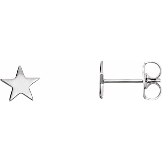Sterling Silver Star Friction Post and Back Stud Earrings for Women