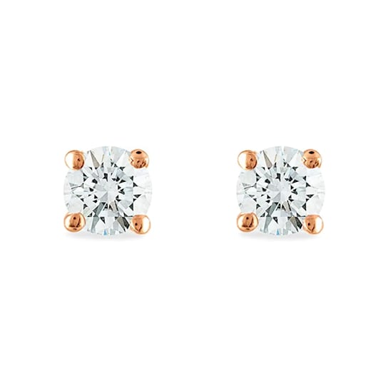 Diamond2Deal Lab Grown Diamond 14k Rose Gold Stud Earrings 3.0ctw