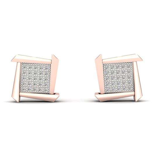 10k Rose Gold 1/4ctw Round Diamond Womens Square Stud Earrings ( H-I
Color, I2 Clarity )