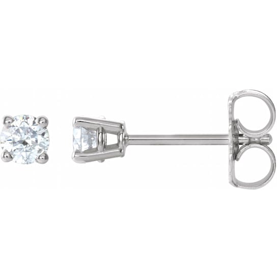 14K White Gold 1/4 CTW Natural Diamond Stud Earrings for Women with
Friction Post