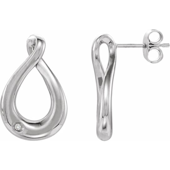 Sterling Silver Diamond Dangle Earrings for Women