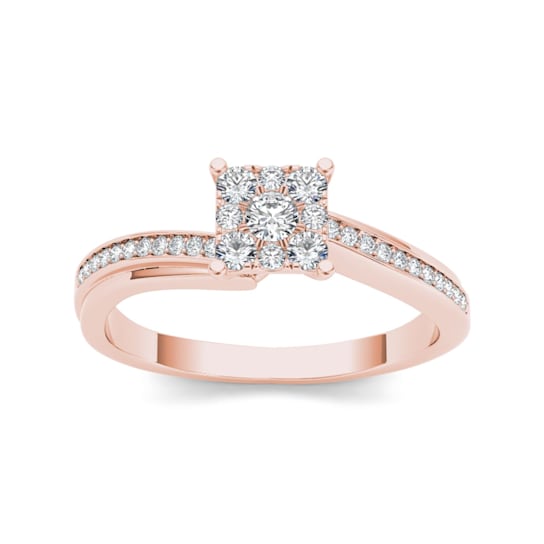 10K Rose Gold 1/3ctw Round Diamond Ladies Solitaire Engagement Ring (
I2-Clarity-H-I-Color )