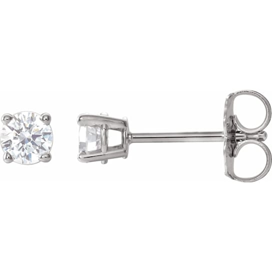 14K White Gold 1/3 CTW Natural Diamond Stud Earrings for Women with
Friction Post